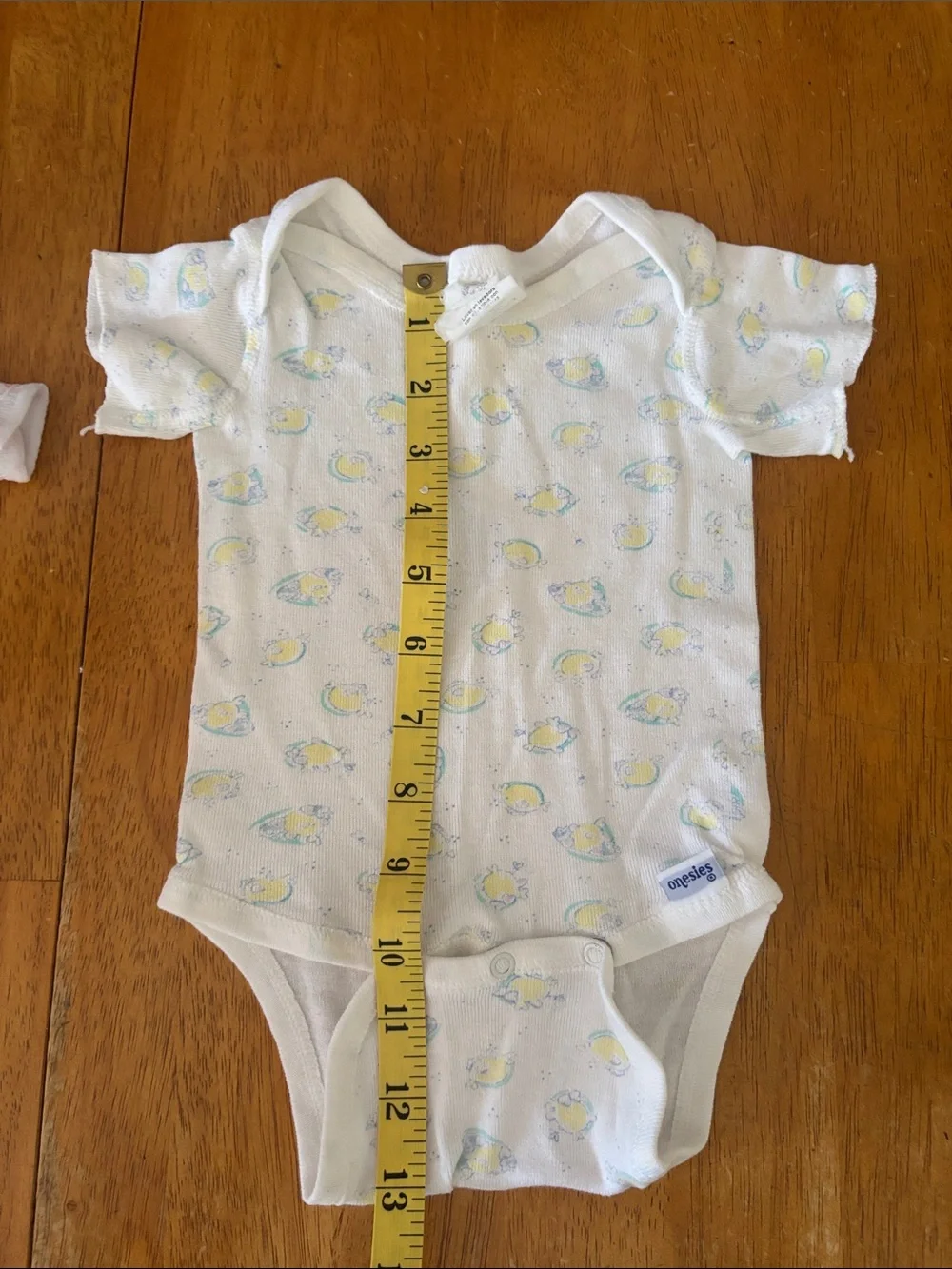 Vintage Gerber infant nightgown and onsie and bear with balloons spatula